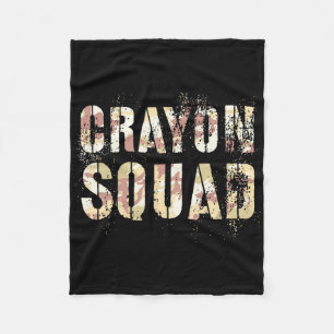 Camo Crayon Squad Eater Proud Corp Militair Ik Haa Fleece Deken