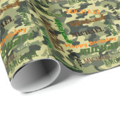 Camo Custom NAME Happy Birthday Gift Cadeaupapier (Rol Hoek)
