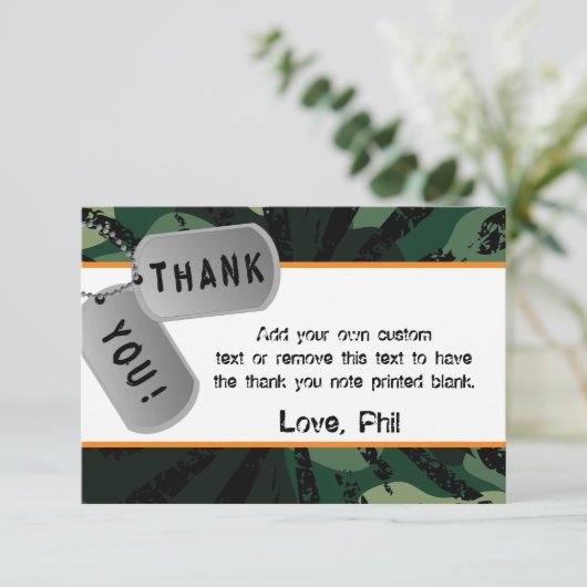 Camo, Dart Wars, Bedankt kaarten (Staand voorkant)