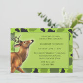 Camo Deer Birthday Uitnodiging (Staand voorkant)