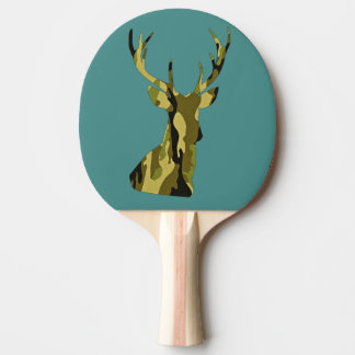 Camo Deer Head Silhouette Ping Pong Paddle Tafeltennisbatje
