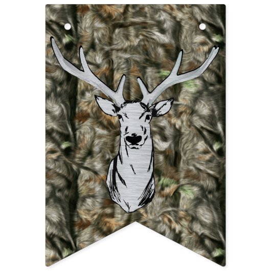 Camo Deer Hunting Buck Mannen Birthday Banner (Eerste vlag)