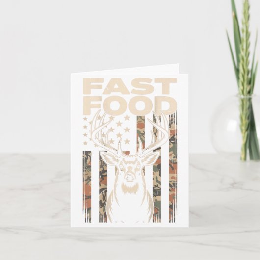 Camo Deer Hunting Fast Food Gag Hunter Gift Funny  Kaart (Voorkant)