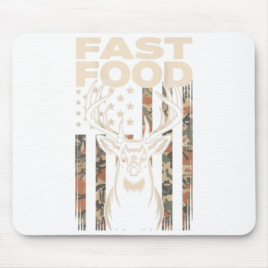 Camo Deer Hunting Fast Food Gag Hunter Gift Funny Muismat (Voorkant)