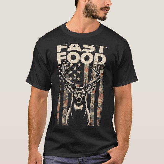 Camo Deer Hunting Fast Food Gag Hunter Gift Funny  T-shirt (Voorkant)
