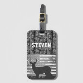 Camo Deer Hunting Name Mannen Sports Buck America Bagagelabel (Voorkant (verticaal))