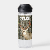 Camo Deer Hunting Name Mannen Sports Buck Waterfles (Achterkant)