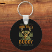 Camo Deer My Favorite Hunting Buddy Calls Me Dad J Sleutelhanger (Voorkant)