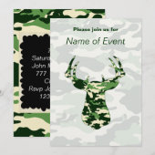 Camo Deer Uitnodiging (Voorkant / Achterkant)