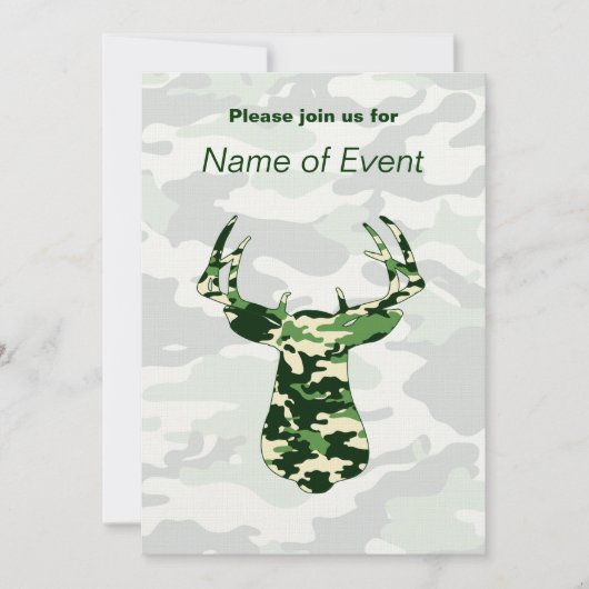 Camo Deer Uitnodiging (Voorkant)