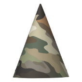Camo-design feesthoed in vette uitvoering feesthoedjes (Voorkant)