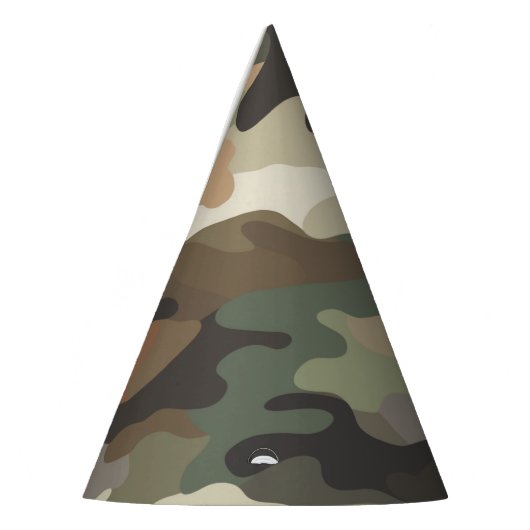 Camo-design feesthoed in vette uitvoering feesthoedjes (Links)