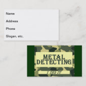 Camo Design Metal Detection Visitekaartje (Voorkant / Achterkant)