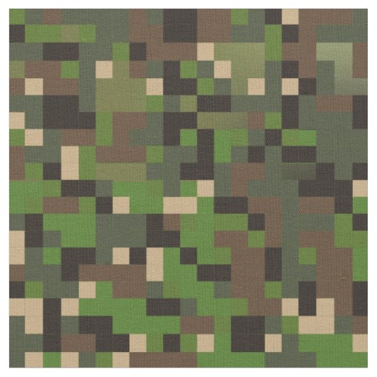 Camo digital computer pixel API print| 8 bit Stof (Close Up)