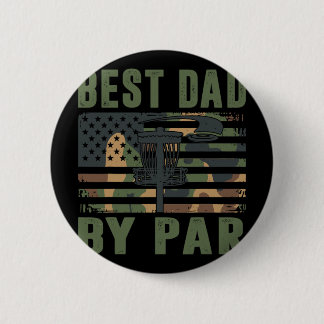 Camo Disc Golf Best Dad By Par American Flag Us Fu Ronde Button 5,7 Cm