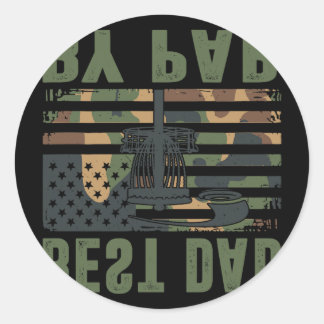 Camo Disc Golf Best Dad By Par American Flag Us Fu Ronde Sticker