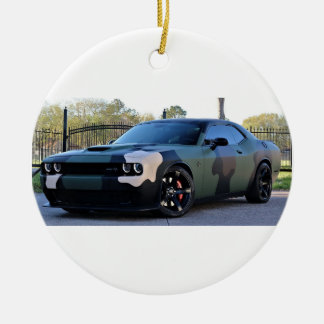 Camo Dodge Challenger Hellcat Keramisch Ornament