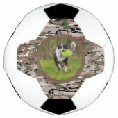 Camo Dog Name Afbeelding Play personaliseren Voetbal (Voorkant)