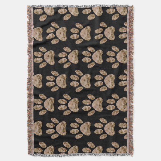 Camo Dog Paw Print Pattern Deken (Voorkant Verticaal)