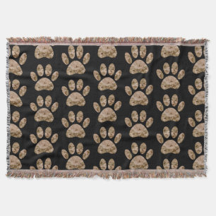 Camo Dog Paw Print Pattern Deken