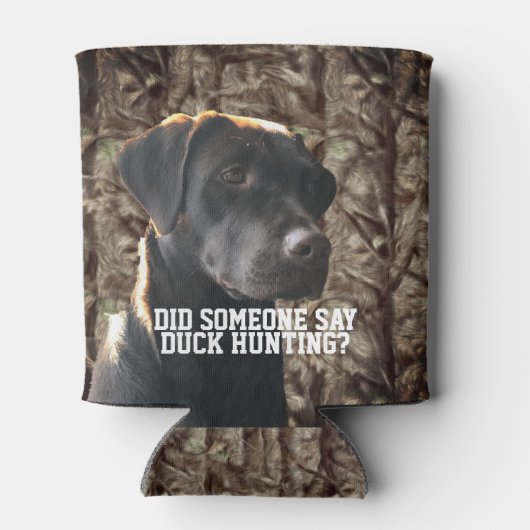 Camo Duck Jacht Chocolade Lab Vogel Hondenbier Blikjeskoeler (Achterkant)