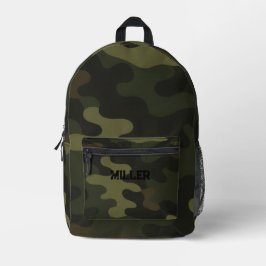 Camo Earth Green Browns Zwart Accenten Modern Bedrukte Rugzak