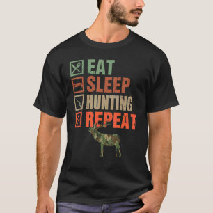 Camo Eat Sleep Hunting Herhaalt jagen T-shirt
