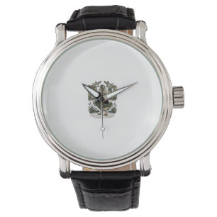 Camo Eend Papa Vintage Gravure T-Shirt Design_1 Horloge