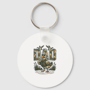 Camo Eend Papa Vintage Gravure T-Shirt Design_1 Sleutelhanger