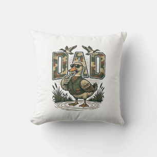 Camo Eend Papa Vintage Gravure T-Shirt Ontwerp_1 Kussen