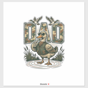 Camo Eend Papa Vintage Gravure T-Shirt Ontwerp_1 Sticker