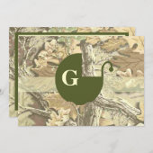 Camo Elegant Baby shower Invitation Kaart (Voorkant / Achterkant)