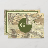 Camo Elegant Baby shower Invitation Kaart (Voorkant / Achterkant)