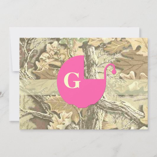 Camo Elegant Baby shower Invitation Kaart (Voorkant)