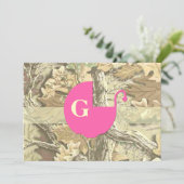 Camo Elegant Baby shower Invitation Kaart (Staand voorkant)