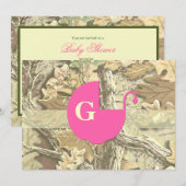 Camo Elegant Baby shower Invitation Kaart (Voorkant / Achterkant)