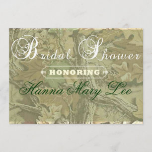 Camo Elegant Bridal Shower Invitation Kaart