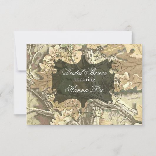 Camo Elegant Bridal Shower Invitation Kaart (Voorkant)