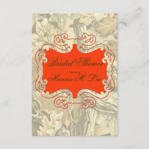 Camo Elegant Oranje Bridal Shower Kaart