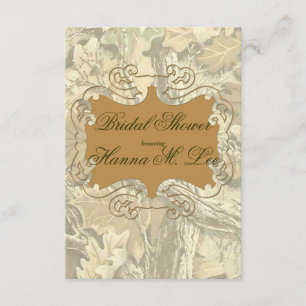 Camo Elegant Oranje Bridal Shower Kaart