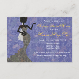 Camo Elegant Periwinkle Bridal Shower Invitation Kaart