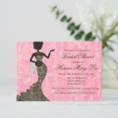 Camo Elegant Pink Bridal Shower Uitnodiging (Staand voorkant)