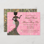 Camo Elegant Pink Bridal Shower Uitnodiging (Voorkant / Achterkant)
