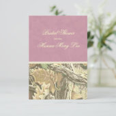 Camo Elegant Pink Bridal Shower Uitnodiging (Staand voorkant)