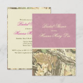 Camo Elegant Pink Bridal Shower Uitnodiging (Voorkant / Achterkant)