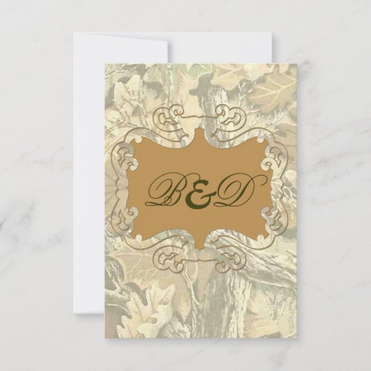 Camo Elegant Sinaasappel Wedding Invitation Kaart (Voorkant)