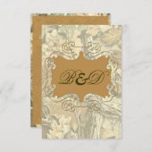 Camo Elegant Sinaasappel Wedding Invitation Kaart (Voorkant / Achterkant)