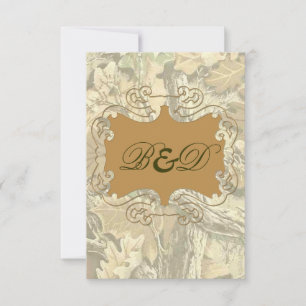 Camo Elegant Sinaasappel Wedding Invitation Kaart