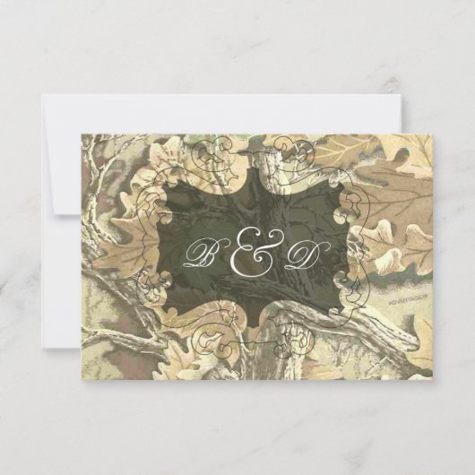 Camo Elegant Wedding Invitation Kaart (Voorkant)