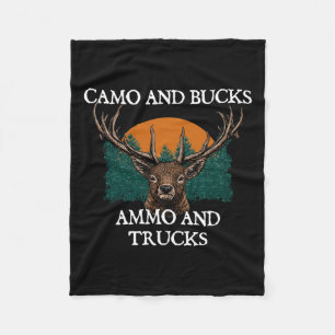 Camo en Bucks Ammo en vrachtwagens op zoek naar di Fleece Deken